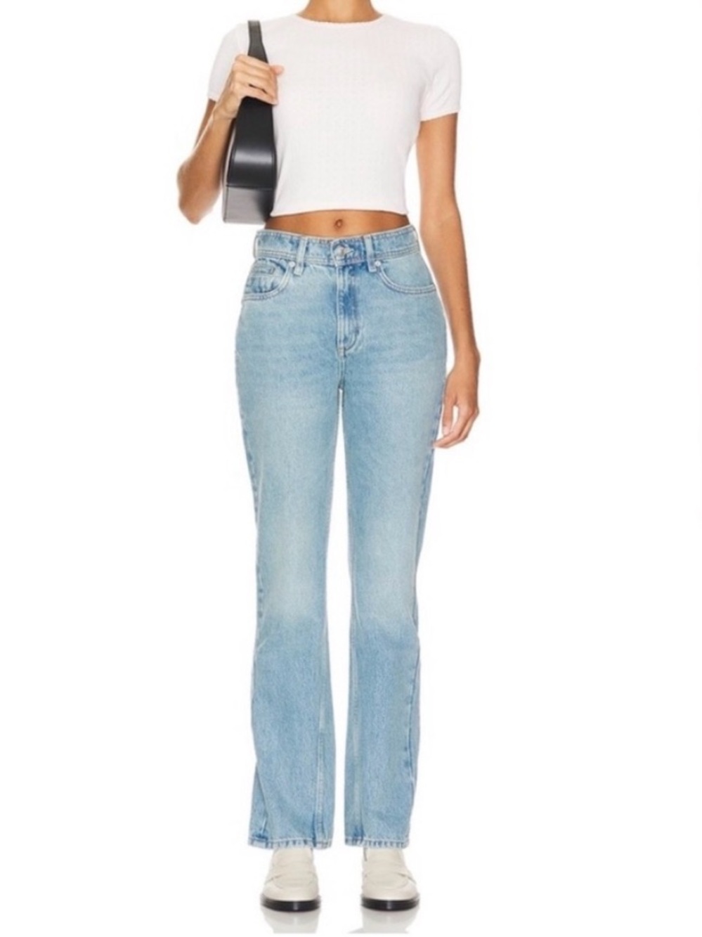 We The Free Jeans Size 30 Xena High Rise Slim Straight Womens Light Blue Denim